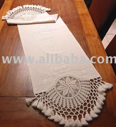 Luxury Cloth Tablecloth with Lace Detail Best Price Runner for Home Use Wholesale Worldwide Shipping