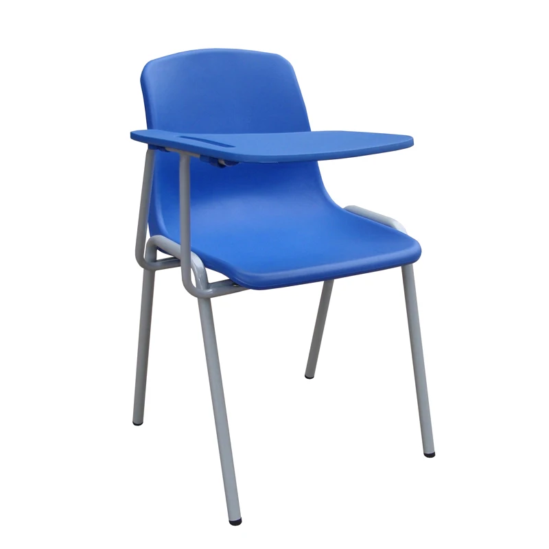 plastic school chair with plastic writing pad
