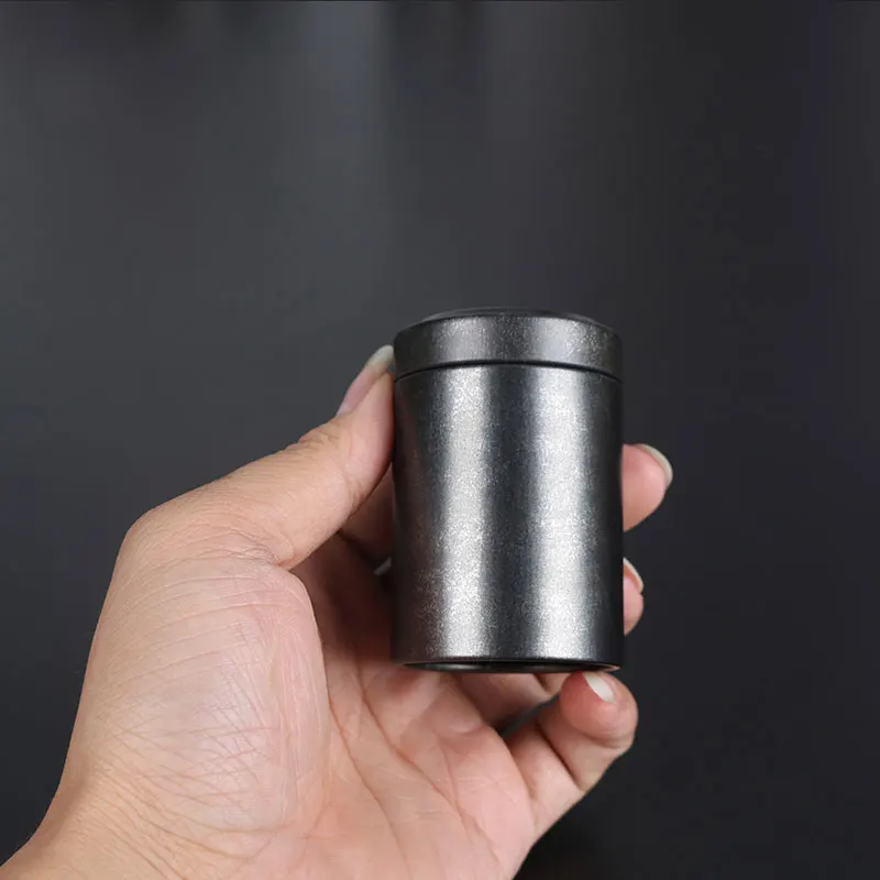 Metal Black Tea Packaging Box Round Custom Gift Tea Tin Can, Mini Tin Can For Tea