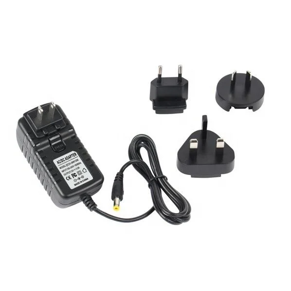 Interchangeable EU US UK AU Plug 12V 9V 18V 1A to 3A AC DC Power Adapter For Printer / LED Displays
