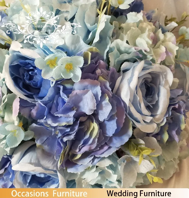 Nice Blue Color Artificial Plastic Flower Ball Hand Made Good Quality for 5 Start Hotel Wedding