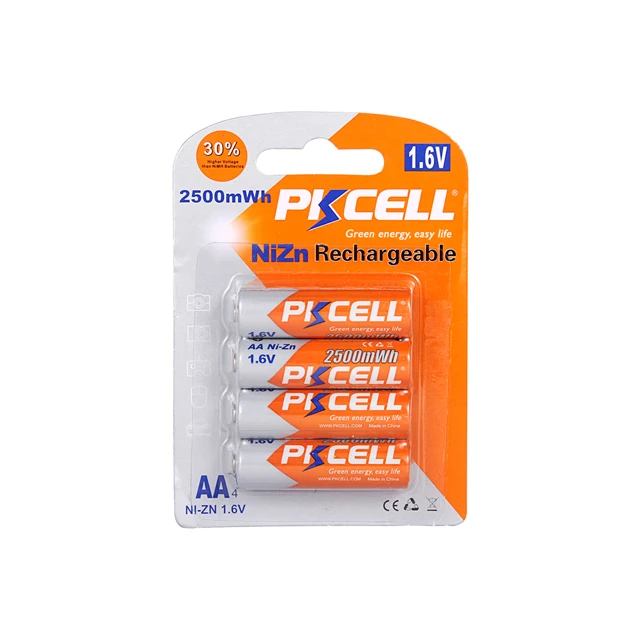 high capacity 1.6v aa 2500mAh ni-zn rechargeable battery for electric toys