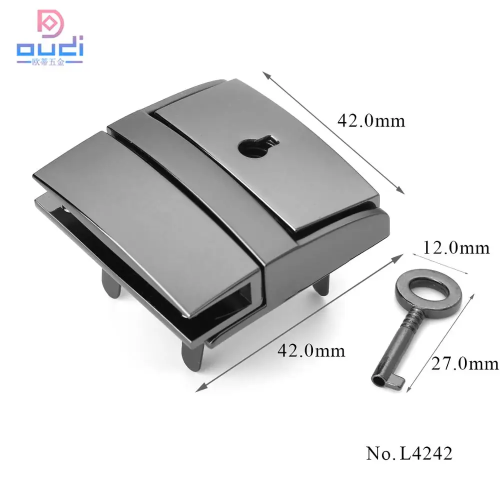 Bag Lock Push Lock Bag Accessory High Quality Factory Price New Design Zinc Alloy Lock Nickle Color Set With Key For Suitcase