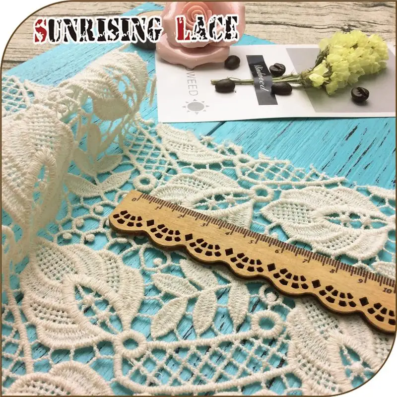 White Embroidery China Thick Wedding Lace Fabric