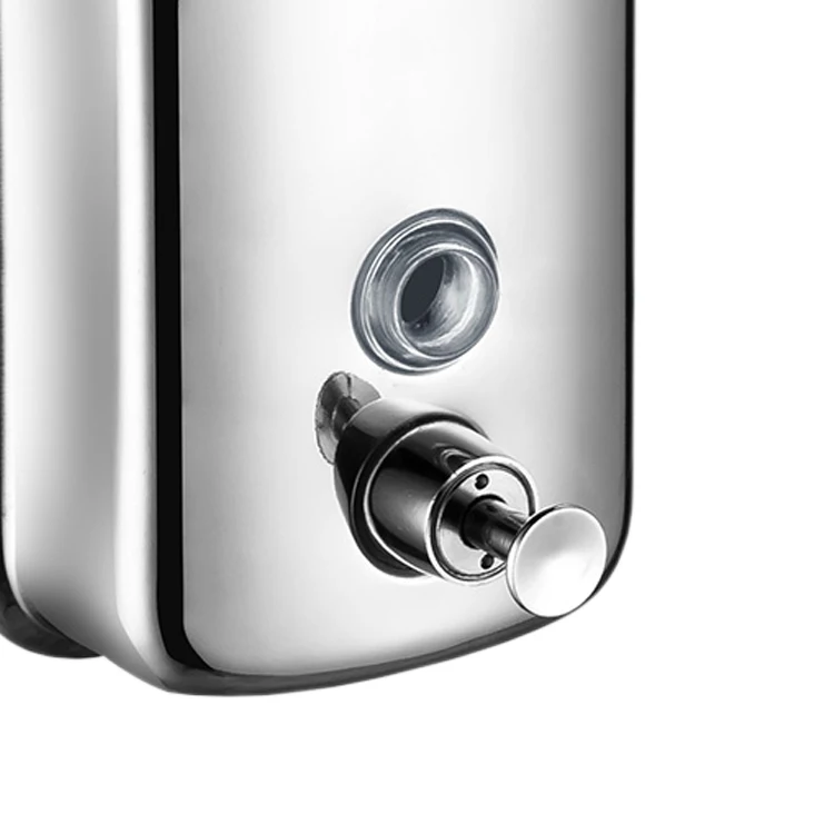 500 800 1000ml Square Wall Mounted  304 Stainless Steel hand Liquid Soap Dispenser