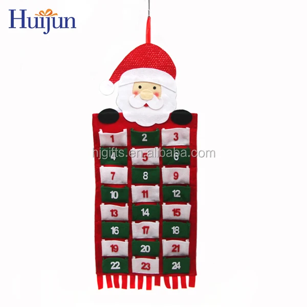 
Fabric Christmas Santa Claus Advent Handmade Countdown Calendar 