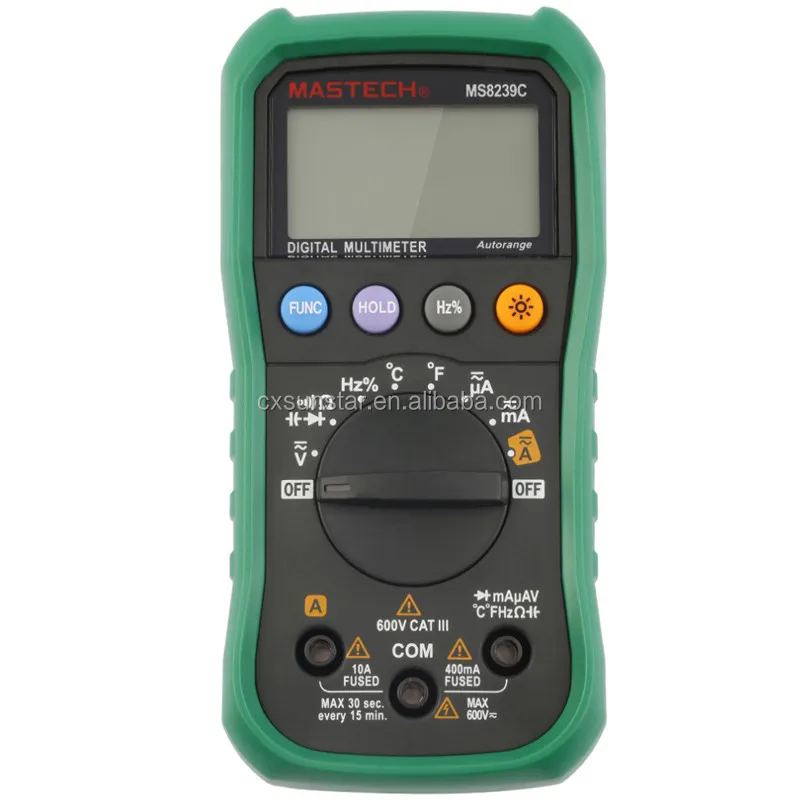 
MS8239C Digital Multimeter Auto Range AC DC Voltmeter Ammeter Temperature Tester 600V 4000 Counts LCD Backlight 