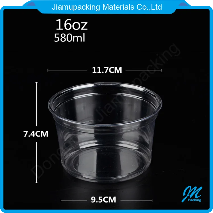 High quality transparent plastic fruit salad bowl container packaging box with lid