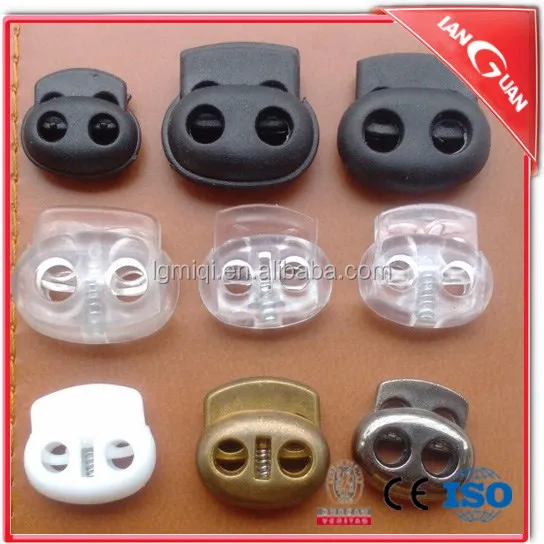 POM Two holes Plastic Spring Stop Toggle Cord Locks End