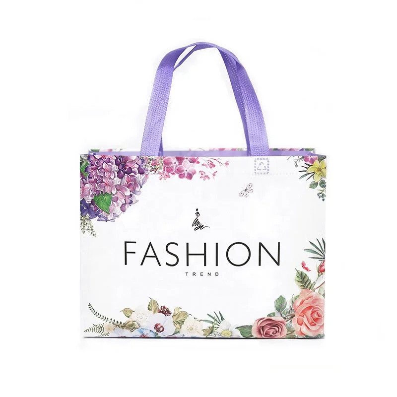 Floral Beauty Laminated Bags Reusable Eco Shopping Non-woven Shoe cloth tote Bag