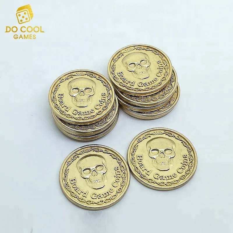 Custom gold metal coin for board game