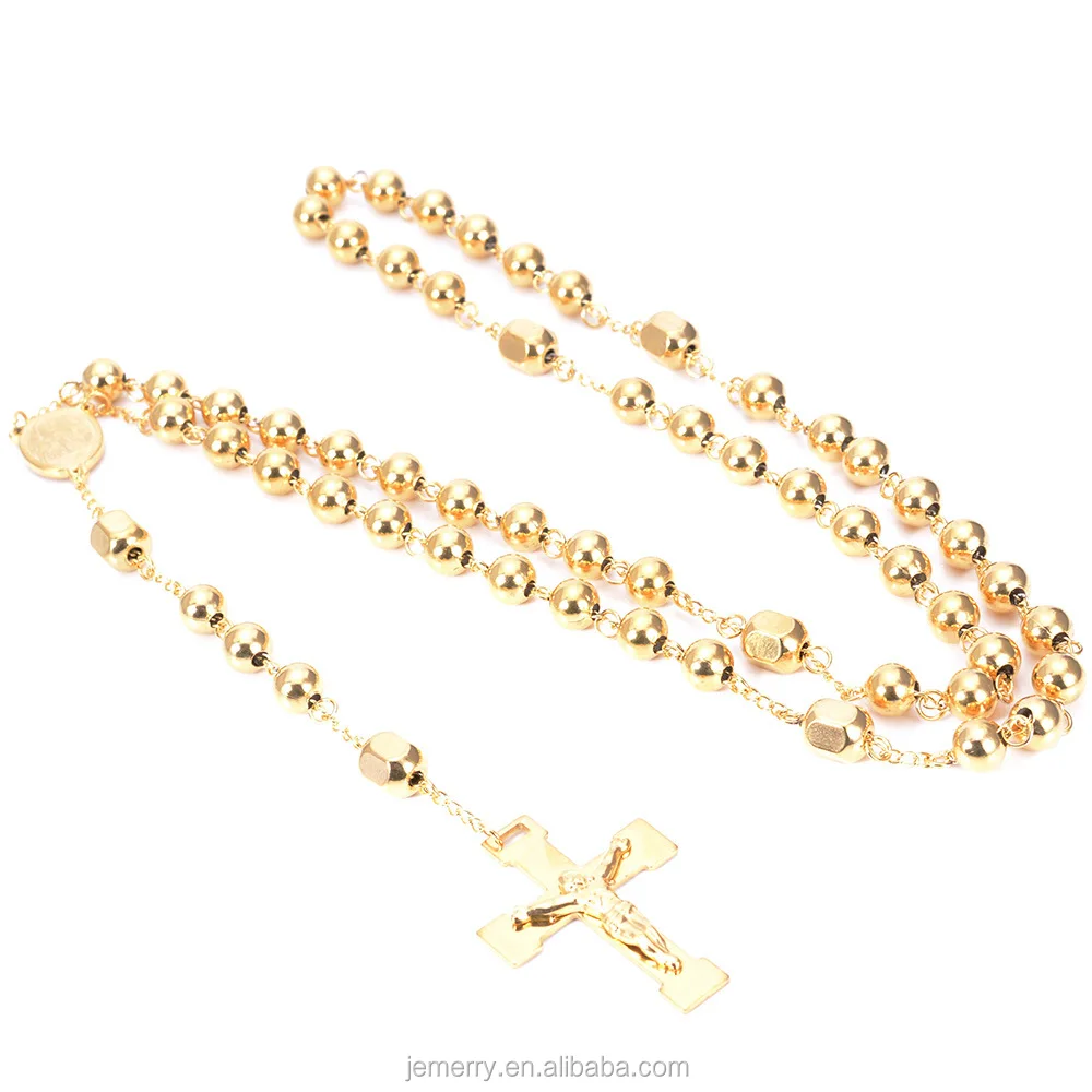 Wholesale Prayer Religion Stainless Steel Baltic Amber Rosary Necklace Bead