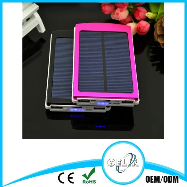 Universal 8000mAh Solar Charger SOS LED Light USB Mobile Outdoor Solar Power Bank