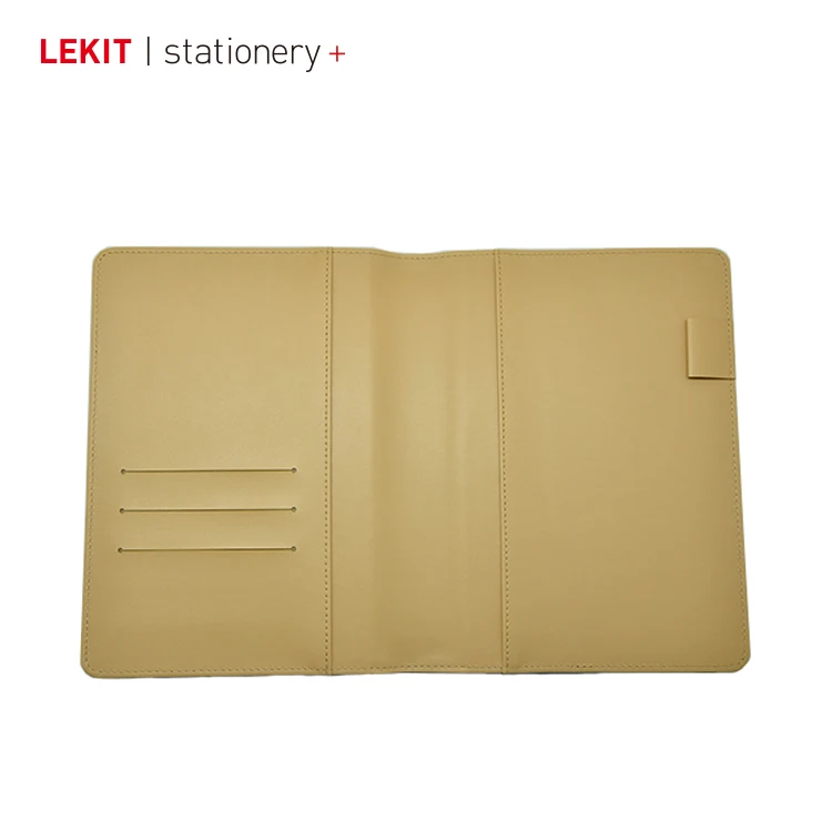 Cover for notebook PU leather cut notebook covers with embossed logo and elastic band closure