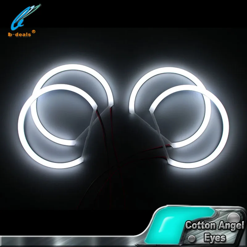 Milky White color cotton angel eye LED headlight for BMW E34 E39