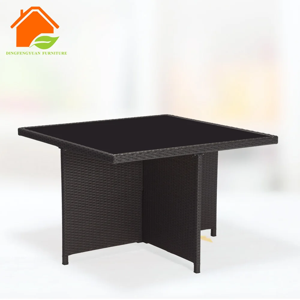 Save place fashion rattan dinning table and chair set bamboo wicker garden set with 6 chairs outdoor furniture