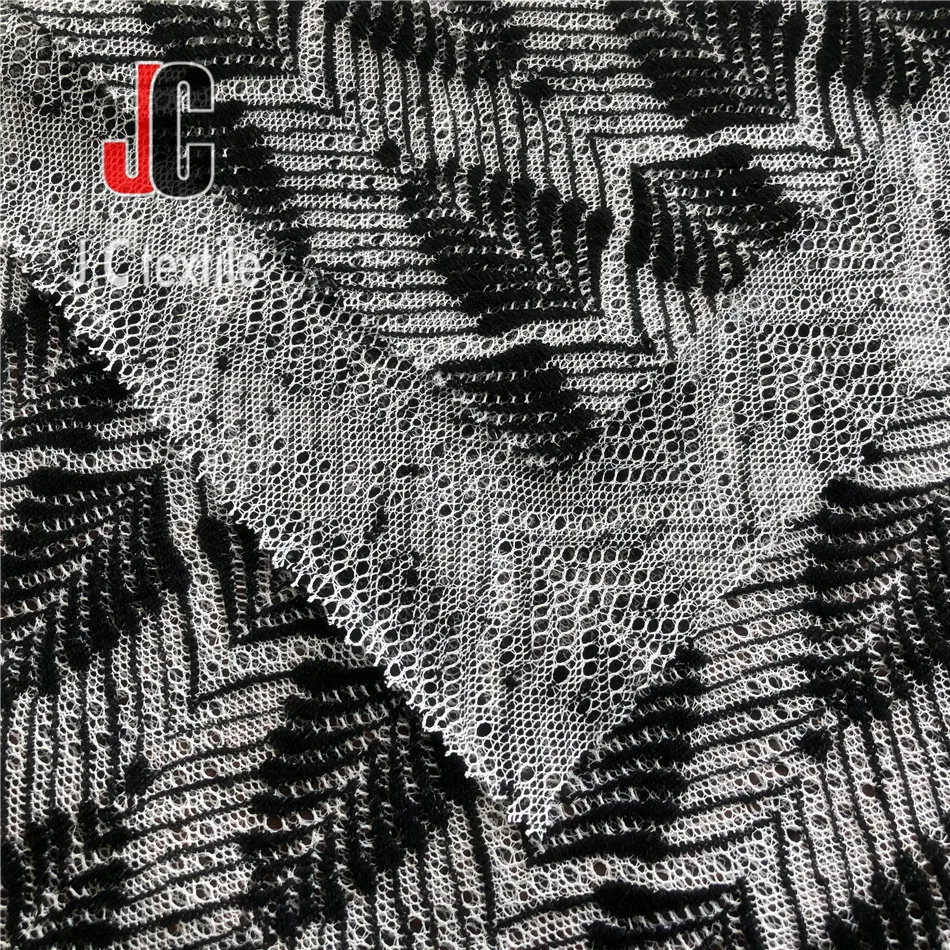 JC-K1290062 knitted T/C poly cotton luxury lace fabric embroidery
