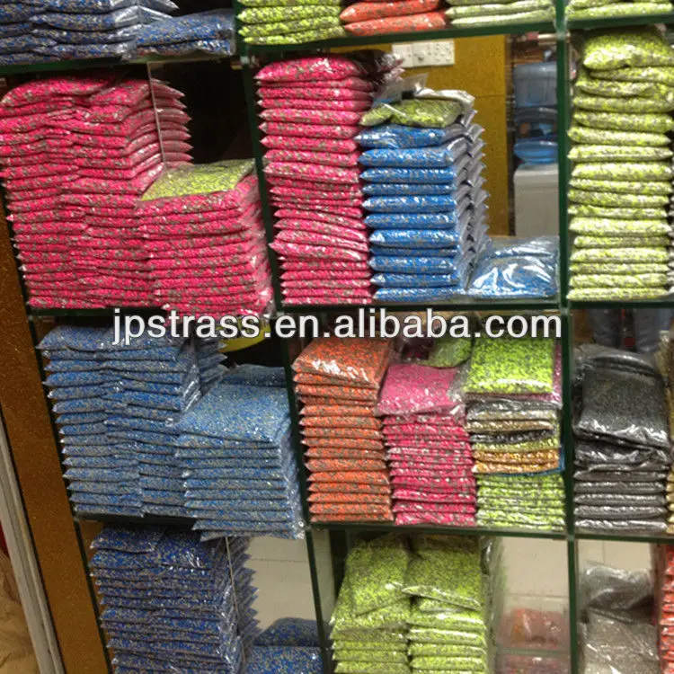 Amazing neon yellow color flat back glass crystal beads for bags  ss10 ss16 ss20 wholesale in China