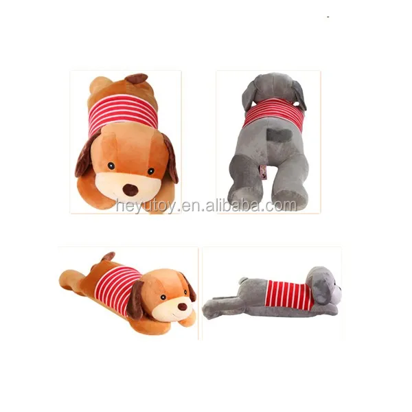 Wholesale browen dog rope plush toy with bow/lifelike 10cm pokemon dog toy