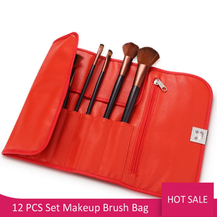 
Fashion PU Leather Makeup Brush organizer Bag Cosmetic Bag Case Holder 