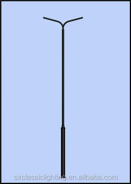 High Quality LED Q235 galvanized steel Octagonal street lighting pole with single or double arm