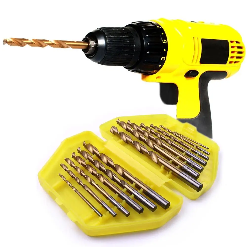 13pcs Metric System Titanium Quick Change plastic box Twist Drill Bits Set