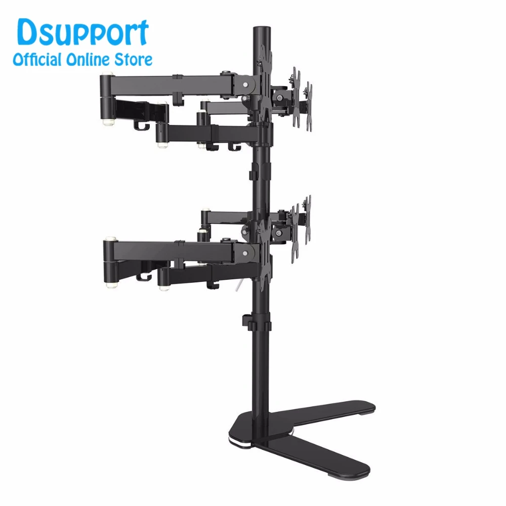 Six Arm LCD LED Monitor Stand Desk Mount Bracket Heavy Duty & Fully Adjustable 6 Screens 180 degree Pull Out Swivel Arm