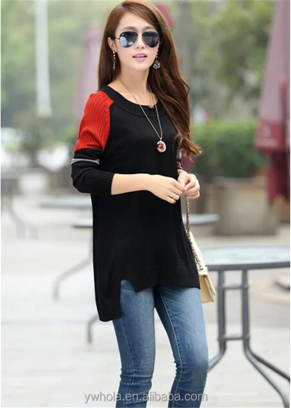 
Fashion Loose Casual Round Collar Pullover Long Sweater For Ladies 