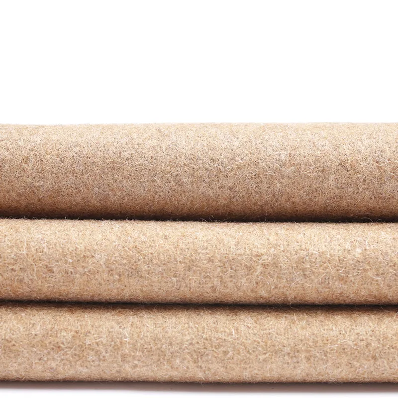 Melton wool polyester blended woolen fabric for winter overcoat
