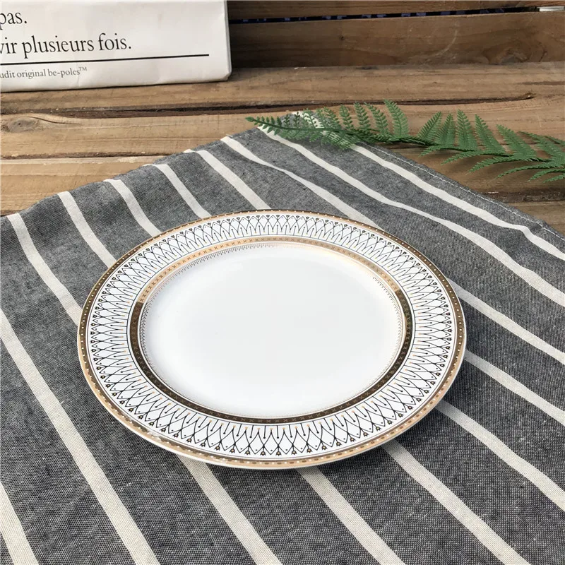 ceramic flat restaurant plates ceramics platter with gold rim wedding plate in stock
