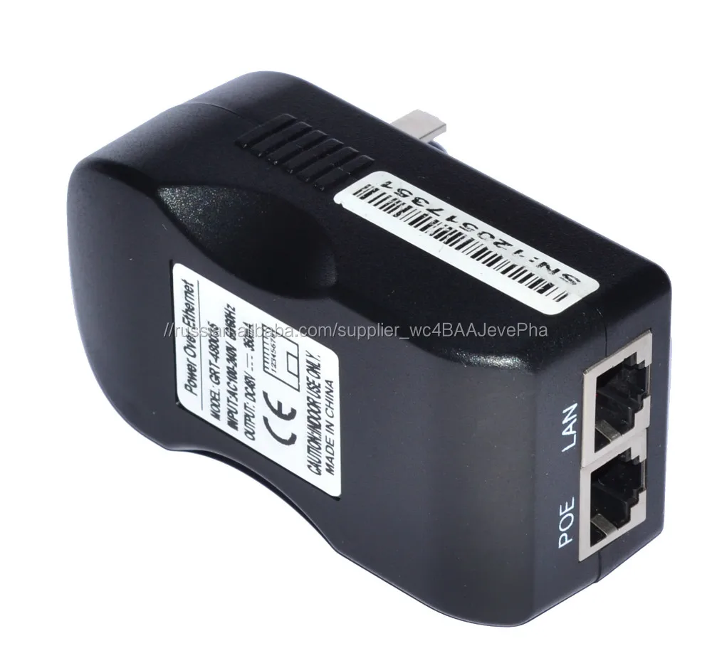 гигабитный PoE инжектор 24Vdc 15W адаптер PoE пассивный сплиттер PoE для камеры CCTV / PoE коммутатор / IP-телефон