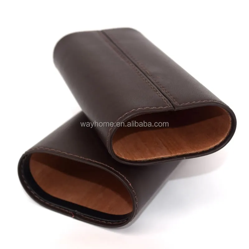 High  quality Cigar Case  suit Leather Cigar Holder Cedar Inside for Dark Brown Color CL-010BBR