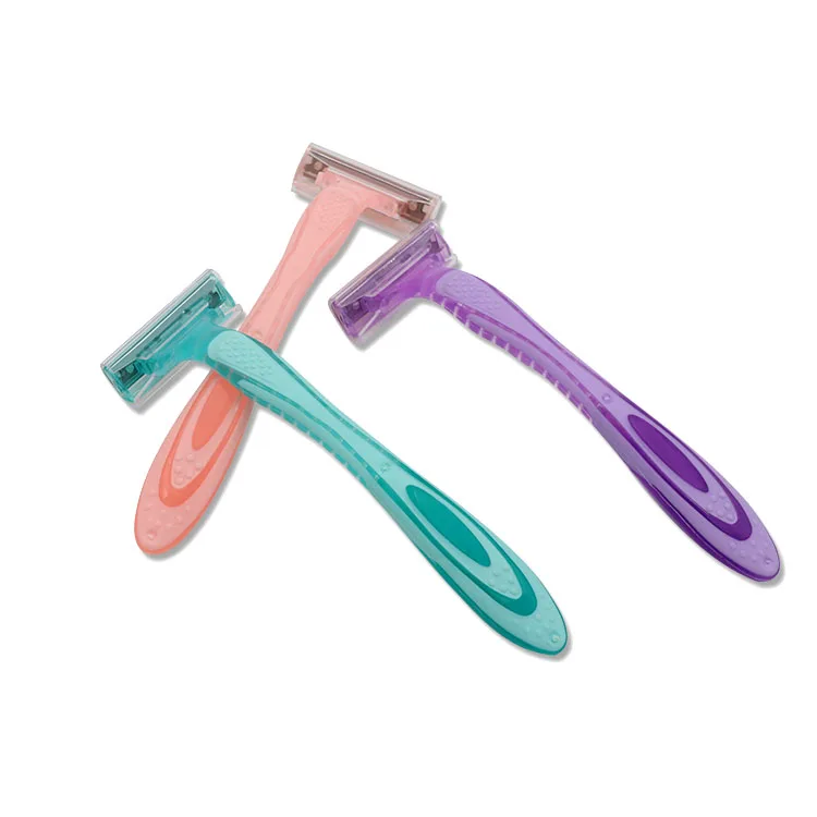 OEM plastic handle factory shaver razor twin blade shavers for women