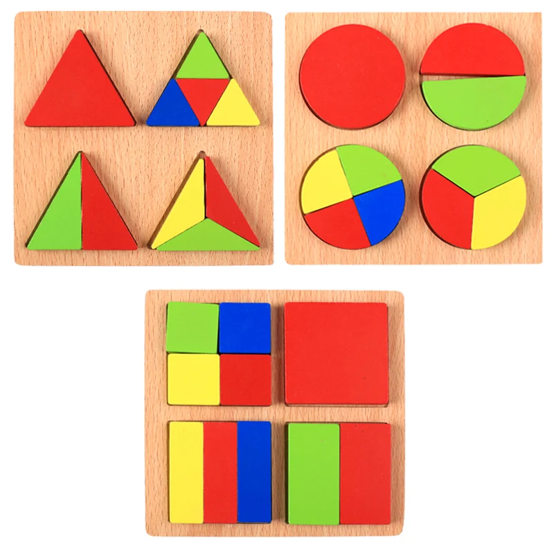 Baby Wooden Geometry Shape Sorting Jigsaw Puzzle 3D Kids Learning Color Matching Cognitive Board Toddlers Educational Toys
