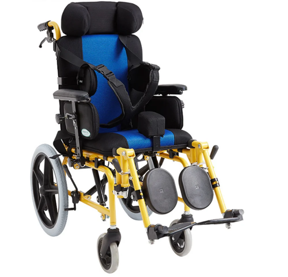 High Quality Customized Handicapped Baby Wheel Chair with Adjustable Pedal Brake and Soft Seat Cushion
