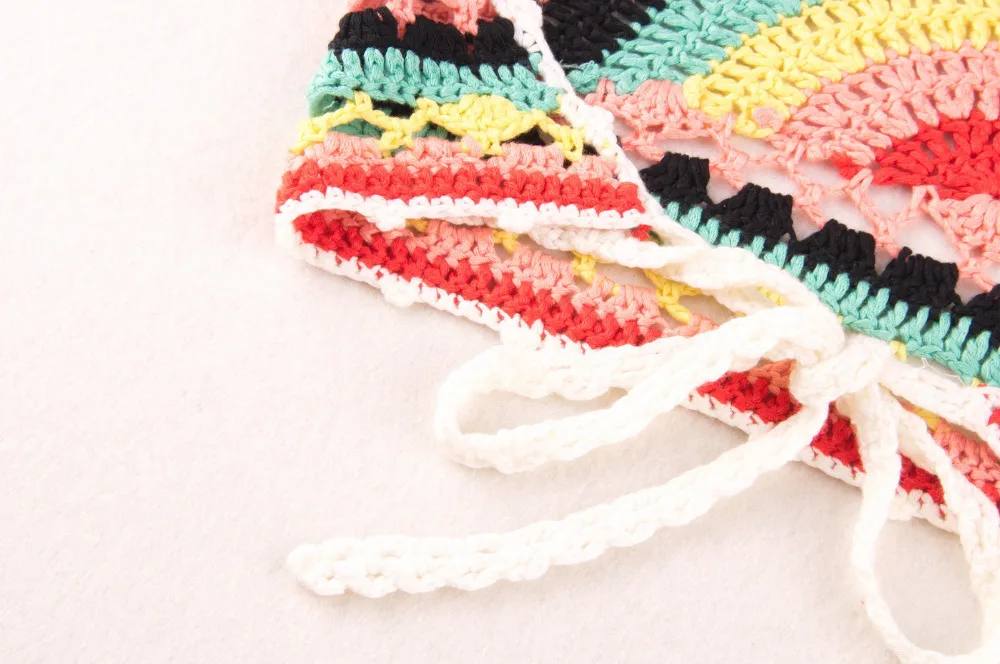 
women summer strappy fringed crochet bikini 