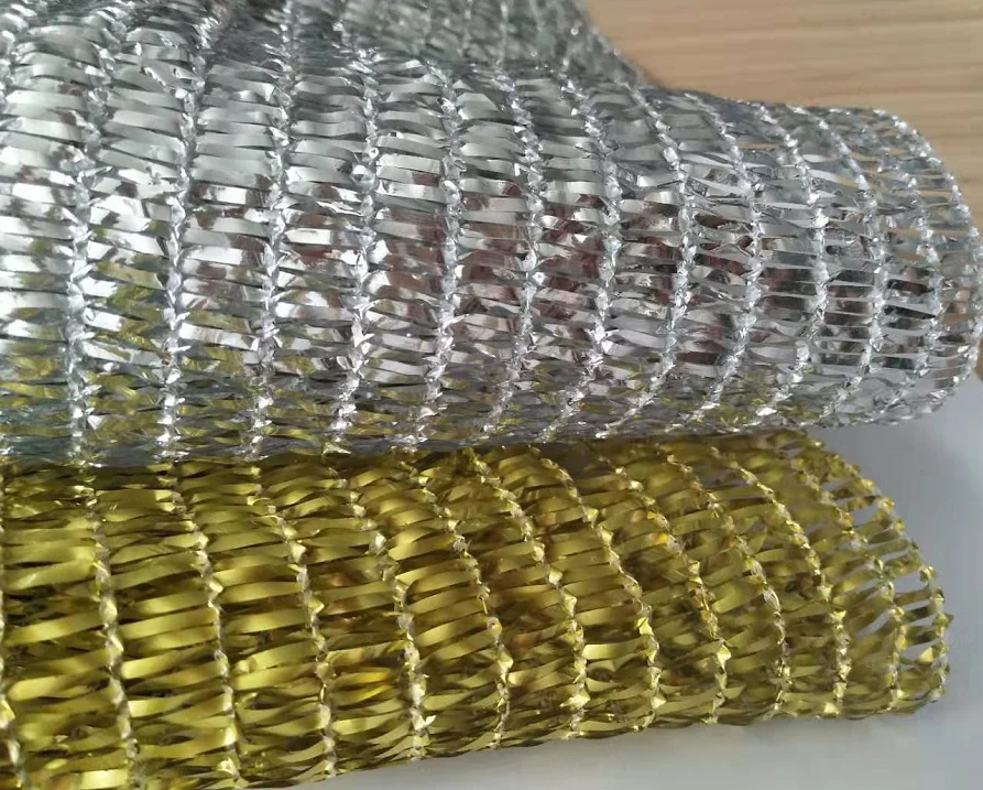 Gloden color aluminum foil shade screen  sunshade net 80%shading rate