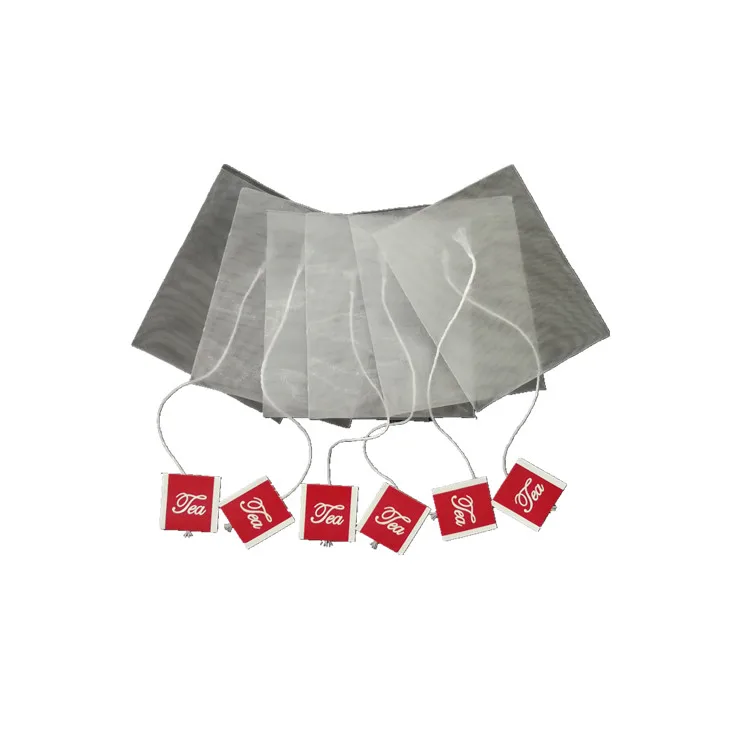
Biodegradable triangle empty pyramid shape nylon mesh drawstring tea bag 6.5*8cm 