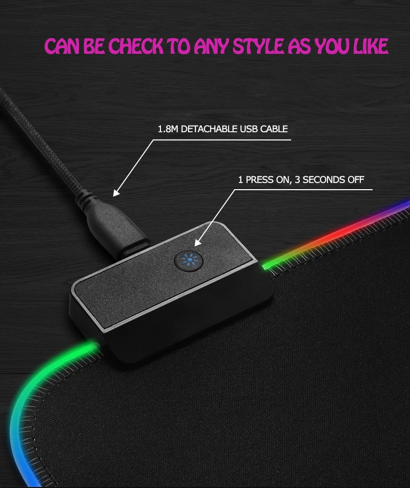 BUBM LED Rubber Game Computer Mouse Pad