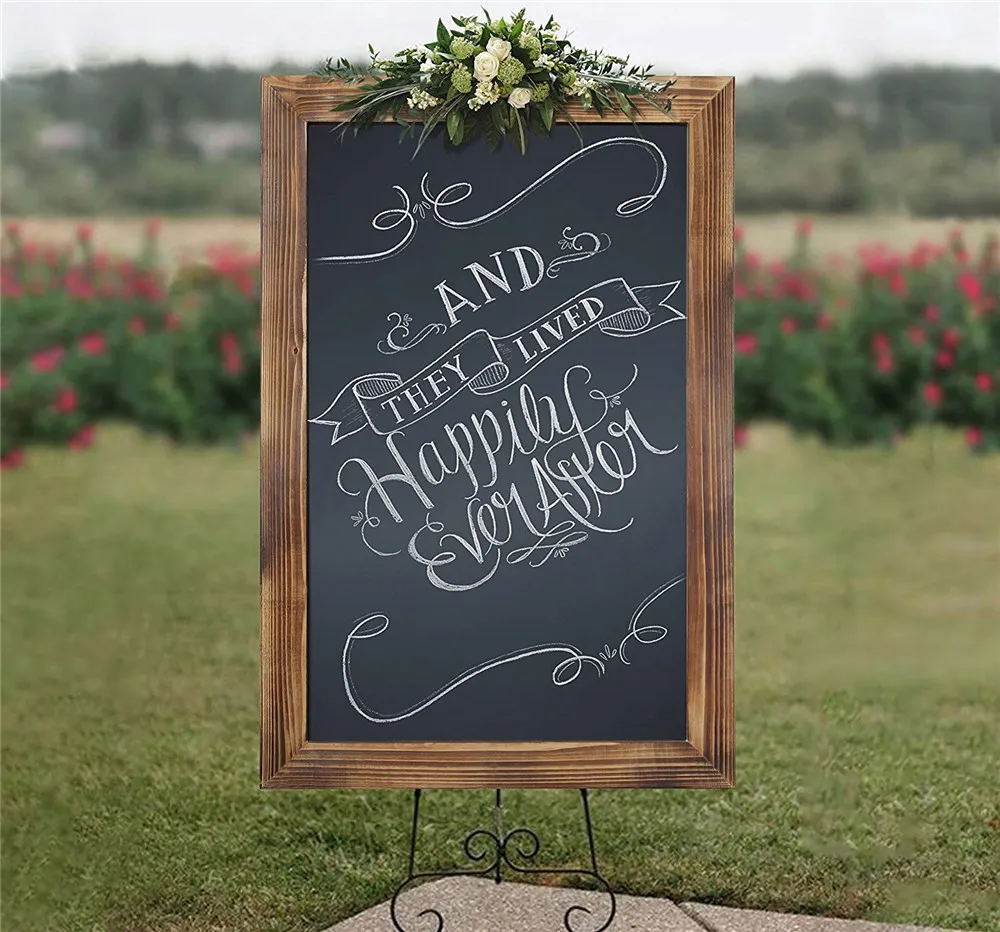 Caoxian Hi Home Rustic Torched Wood Magnetic Wall Blackboard