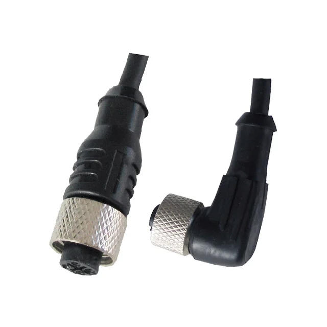 M12 5 Pin  Male Female Injected Cable Sensor Connector 90 Degree Angled/Straight IP67 Waterproof (IBEST)