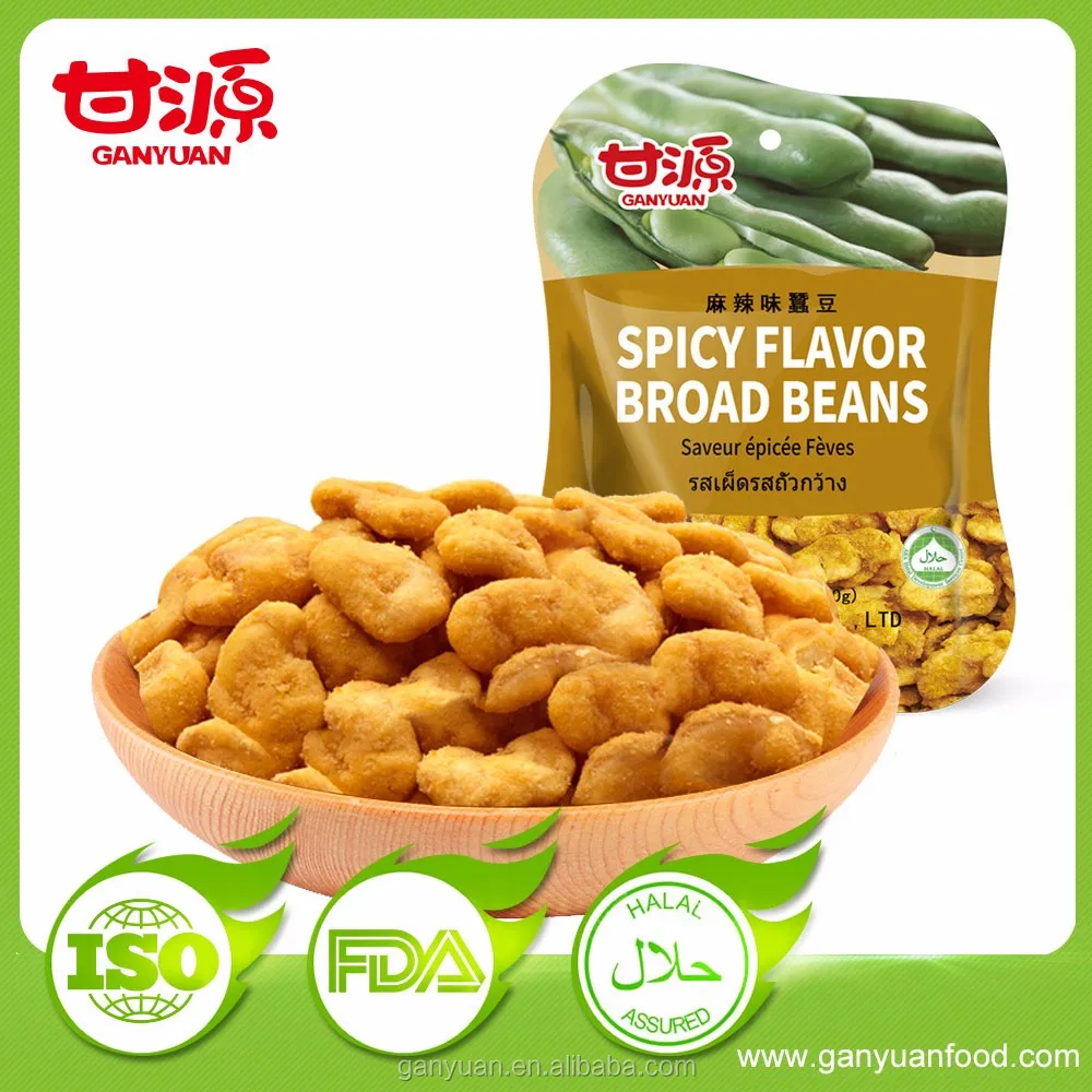 Chinese nutritious coated crab roe flavor broad bean snack food