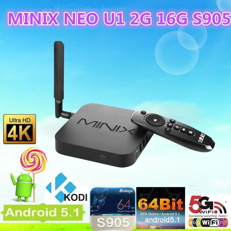 MINIX NEO U1 С лучшей цене последним android 5.1 tv box, minix u1 bluetooth 4.1 amlogic s905 quad core