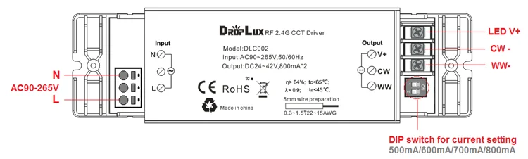 Dual White Power Supply CCT LED Dimming Driver Power Supply 2.4G PWM DC Dimmable LED Driver