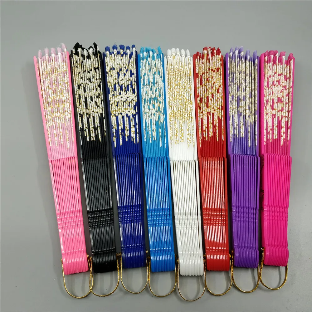 23cm new spanish plastic ladies dance hand fan delicate peacock lace gilding wedding fans