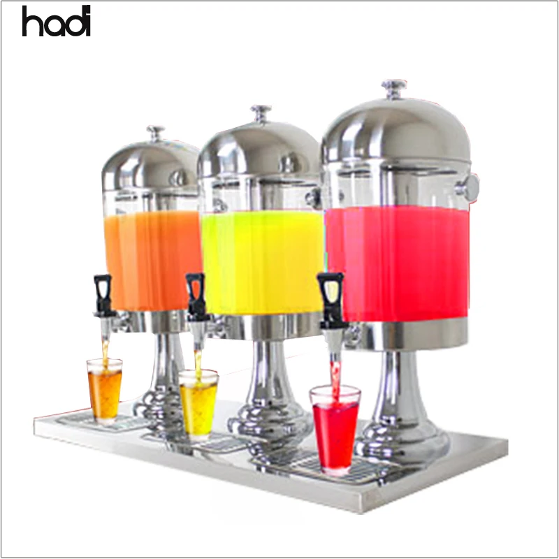 High quality frozen food service equipment 3tanks plastic acrylic juice drink beverage dispenser for buffet