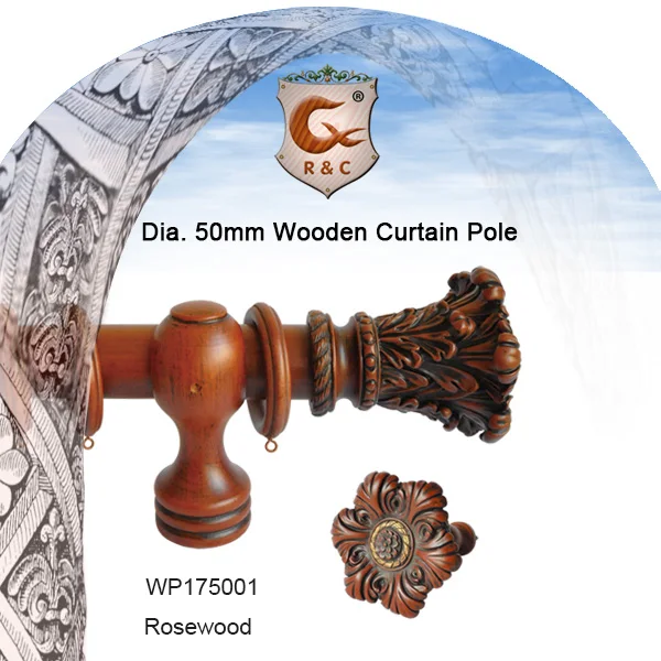 manufacturer modern high quality retro roman style wooden curtain pole wood curtain rods for windows