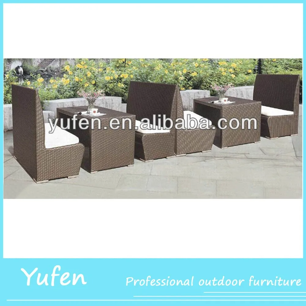 Poly rattan bench outdoor furniture restaurant booth seating
