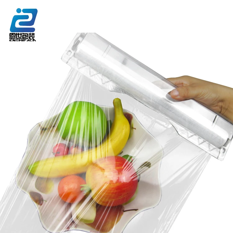 soft Pe food grade cling wrap cling film with dispenser box