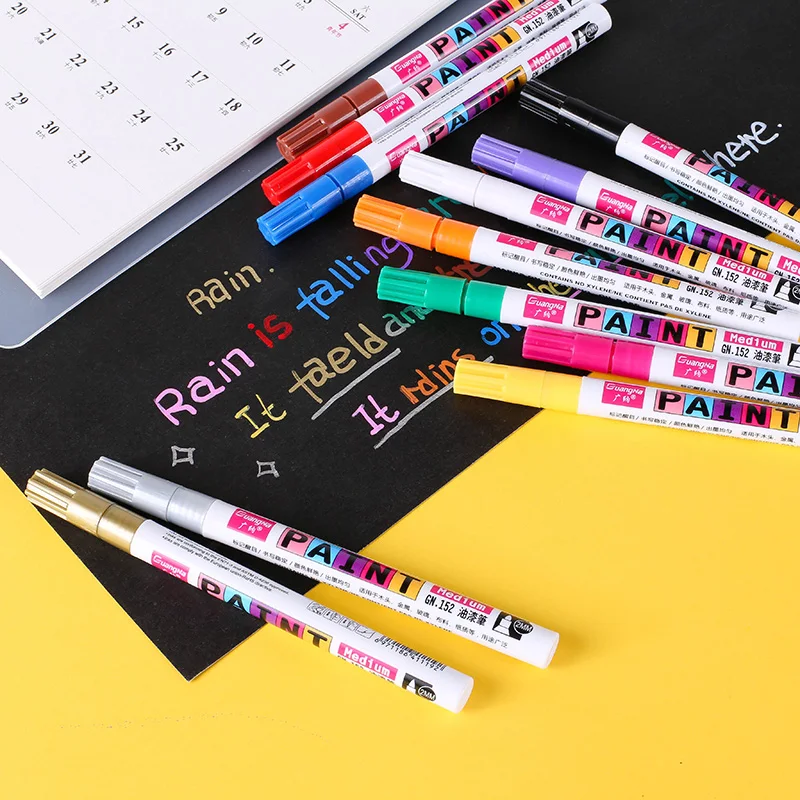 12 Colors Fine Point Paint Marker Non-toxic Indelible Marker DIY Art marker Car Tyre Paint Pen